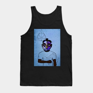 Joe NFT - Urban Elegance: Male Character with Street Mask and Blue Eyes Tank Top